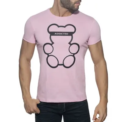 Addicted Bear Round Neck T-Shirt